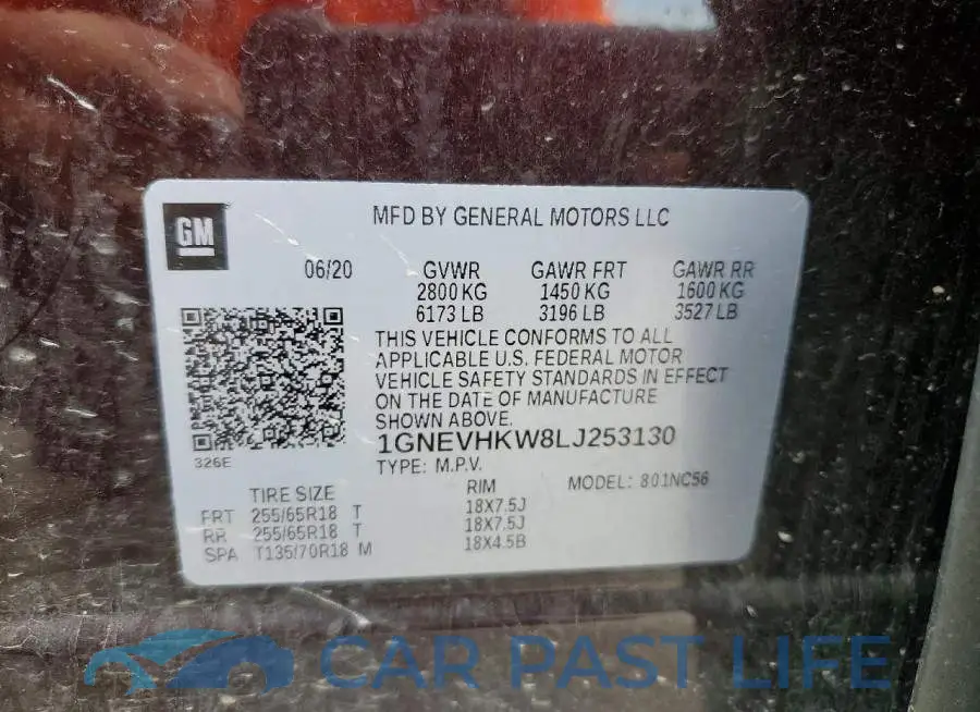 1GNEVHKW8LJ253130# 13