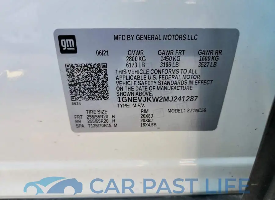 1GNEVJKW2MJ241287# 14