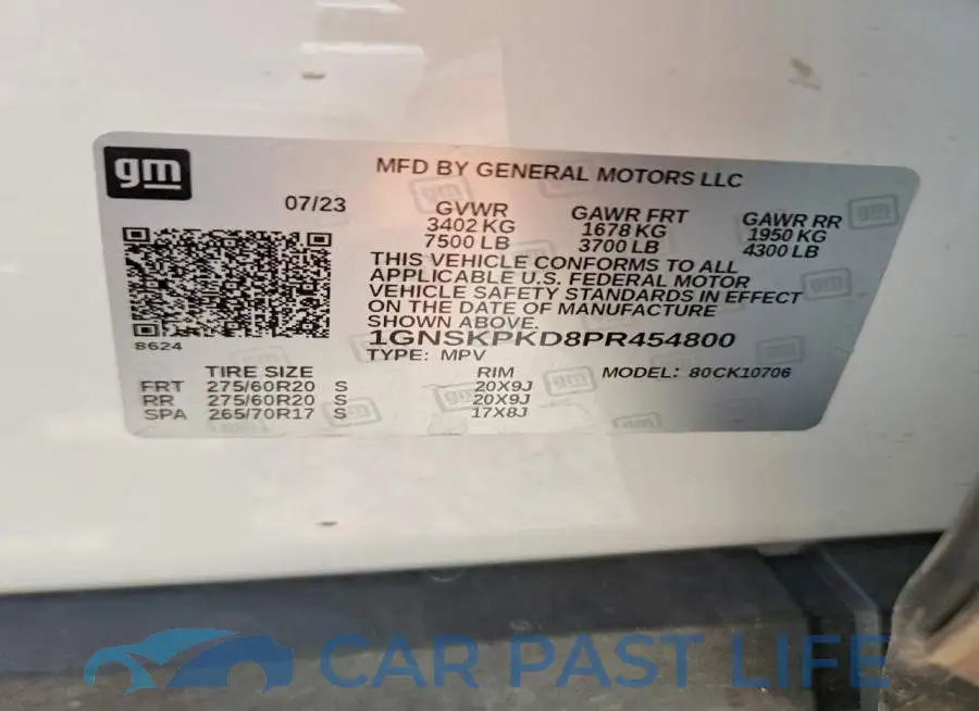 1GNSKPKD8PR454800# 13