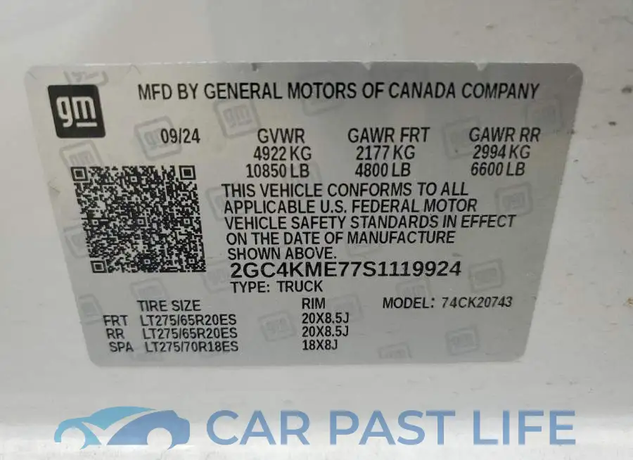 2GC4KME77S1119924# 12