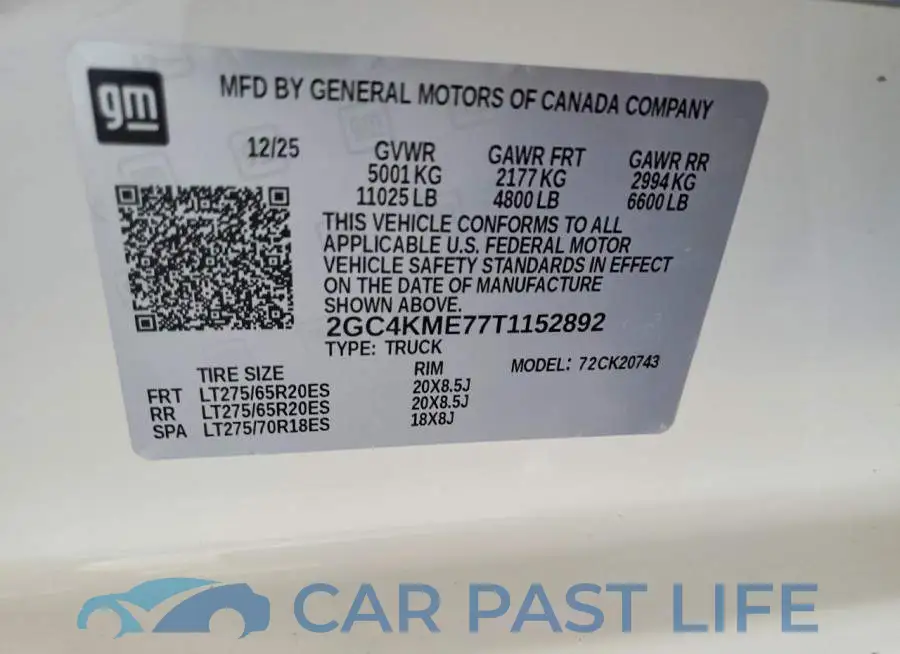 2GC4KME77T1152892# 12