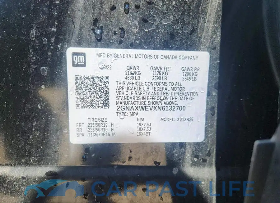2GNAXWEVXN6132700# 12