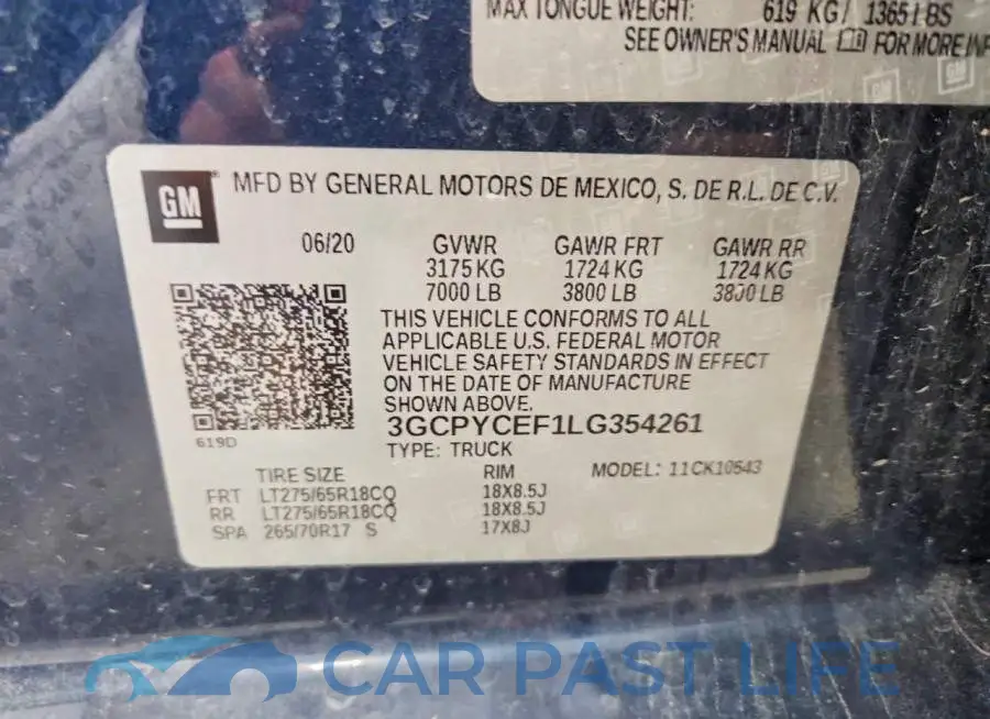 3GCPYCEF1LG354261# 12