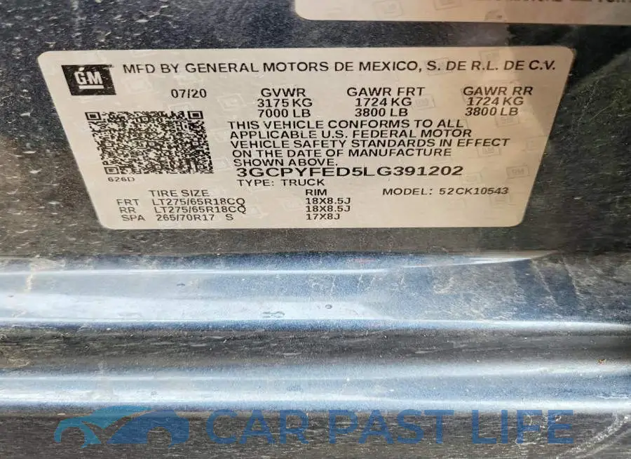 3GCPYFED5LG391202# 12