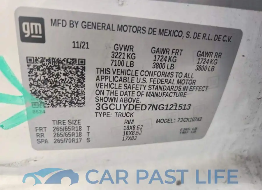 3GCUYDED7NG121513# 13