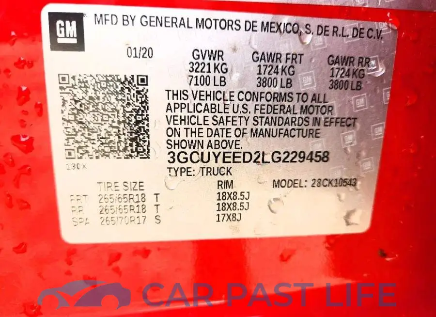 3GCUYEED2LG229458# 13