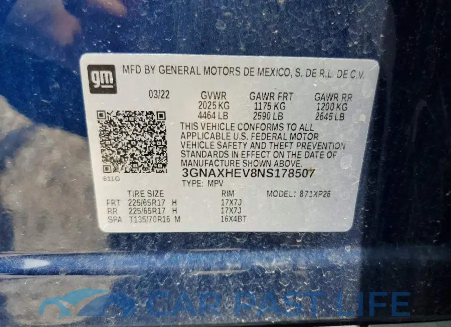 3GNAXHEV8NS178507# 13
