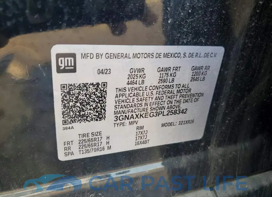 3GNAXKEG3PL258342# 13
