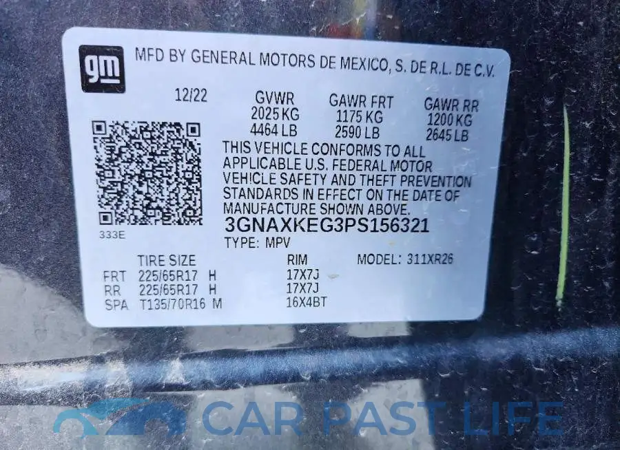 3GNAXKEG3PS156321# 12