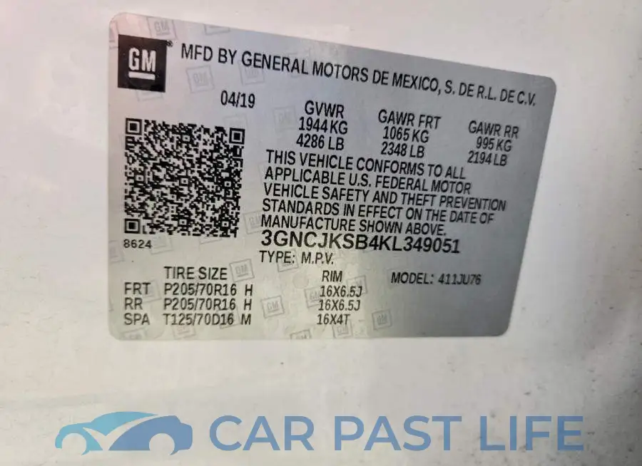 3GNCJKSB4KL349051# 13