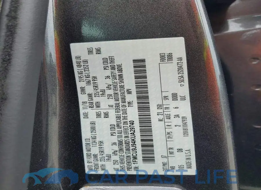 1FMCU9J94KUA29740# 13