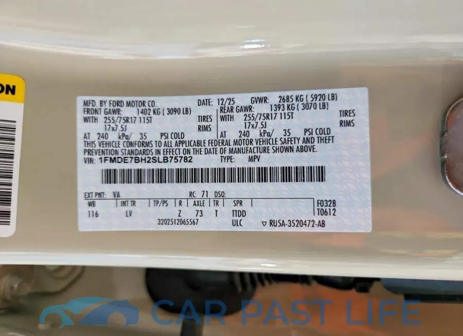 1FMDE7BH2SLB75782# 13