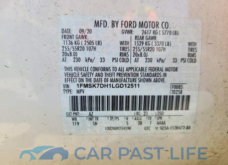 1FMSK7DH1LGD12511# 13