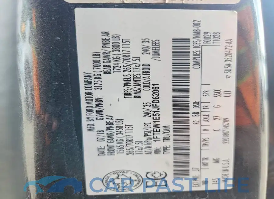 1FTEW1E51JFD62061# 12