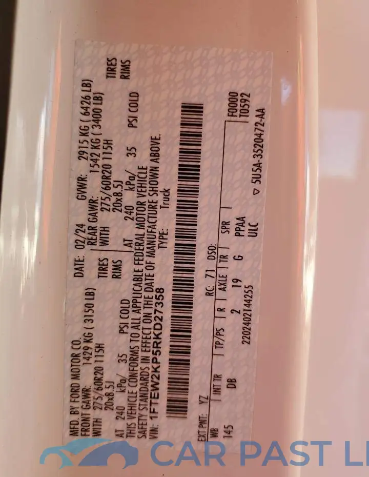 1FTEW2KP5RKD27358# 13