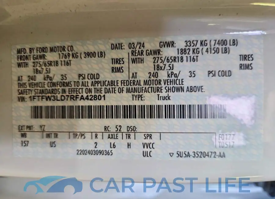 1FTFW3LD7RFA42801# 13