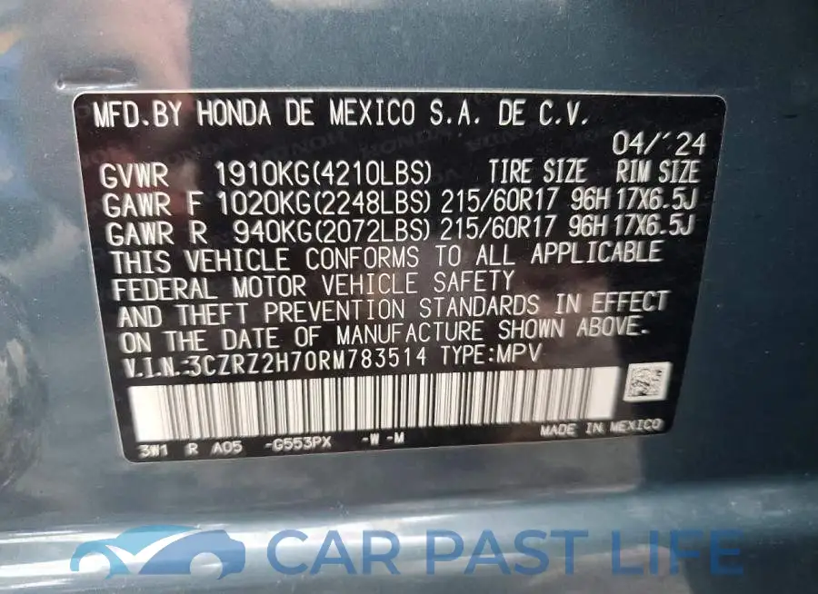 3CZRZ2H70RM783514# 13