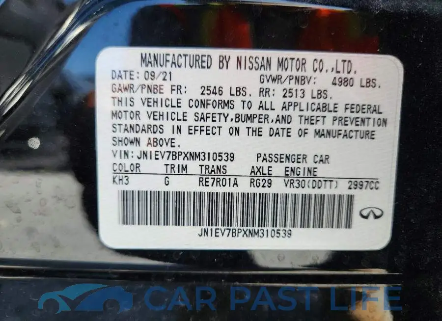 JN1EV7BPXNM310539# 12