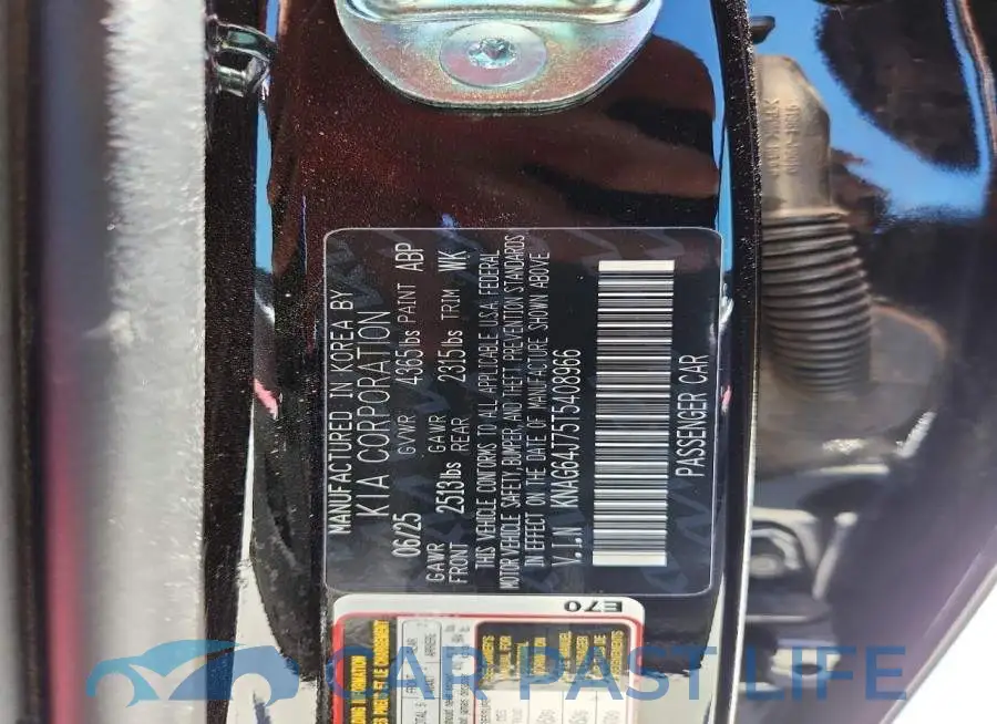 KNAG64J75T5408966# 12