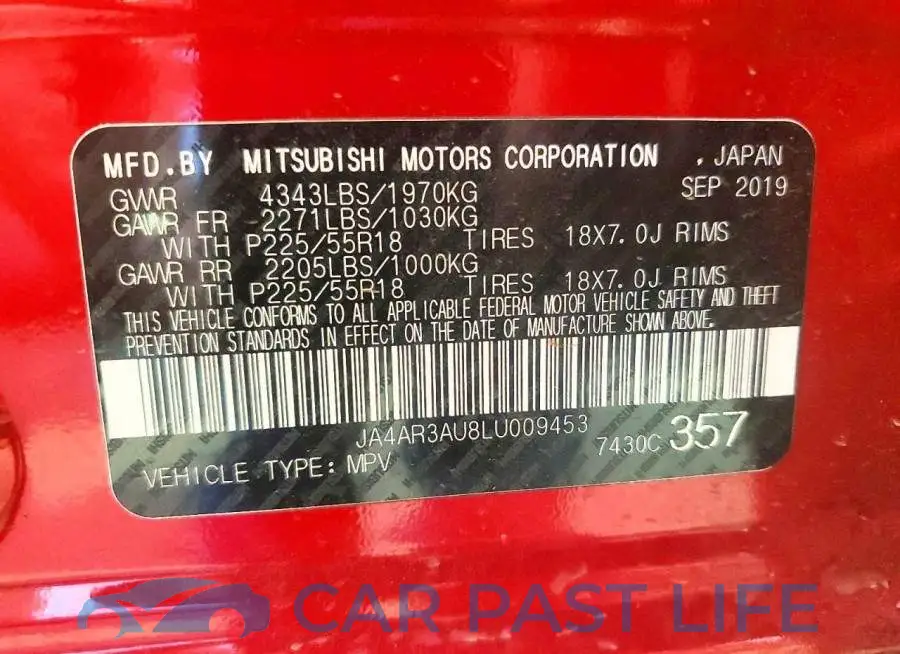 JA4AR3AU8LU009453# 12