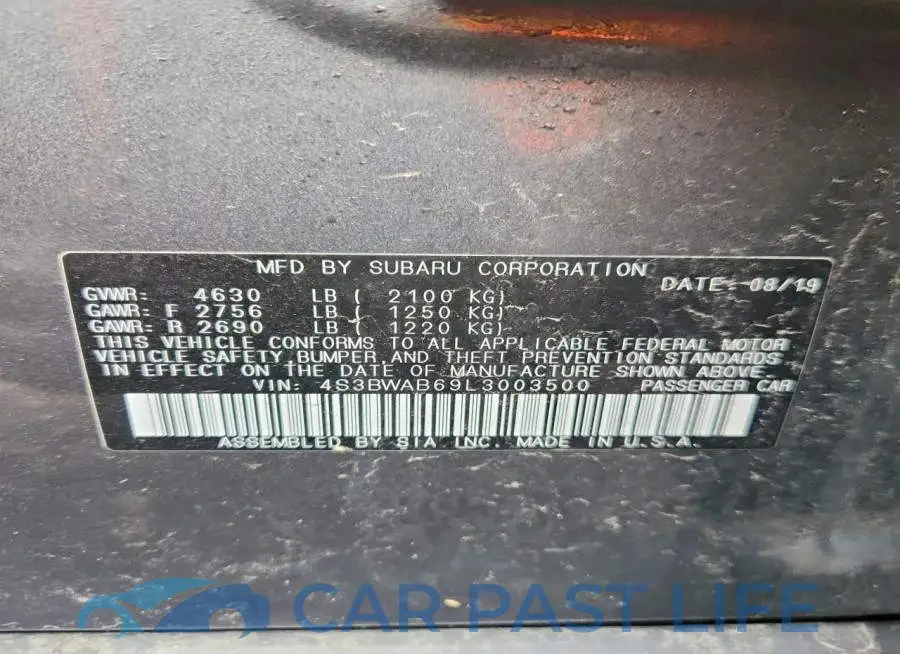4S3BWAB69L3003500# 12