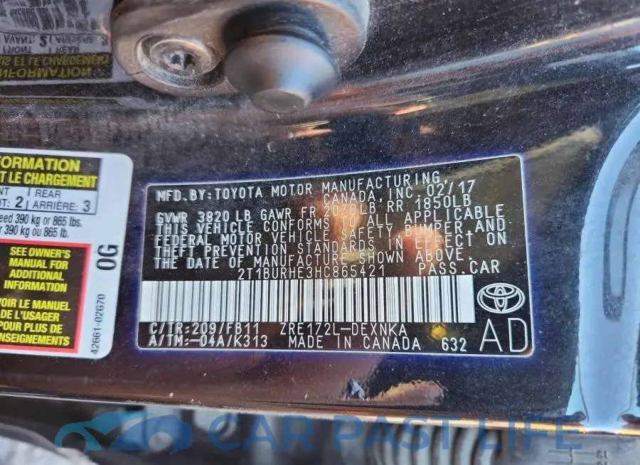2T1BURHE3HC865421# 12