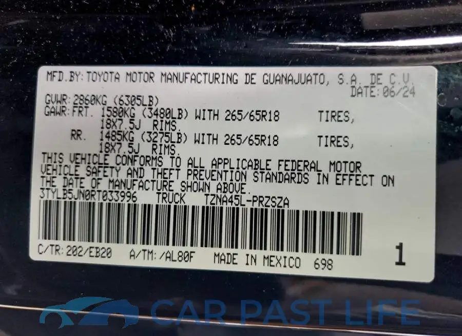 3TYLB5JN0RT033996# 13