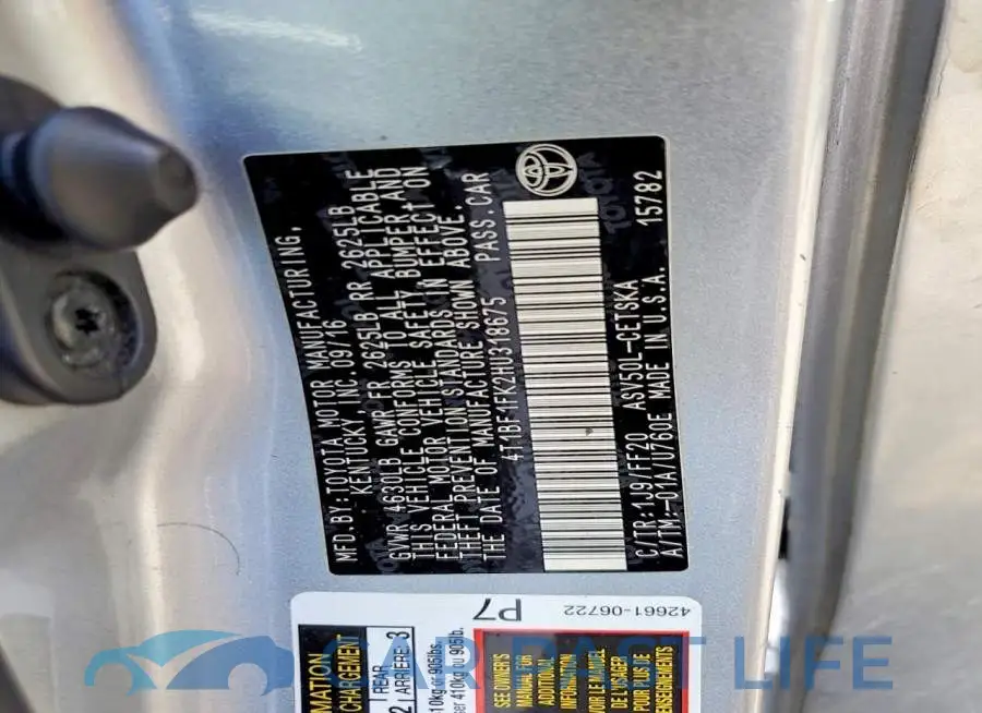 4T1BF1FK2HU318675# 12