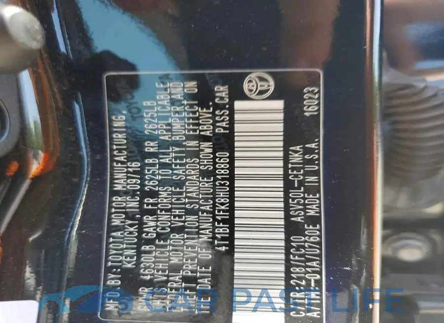 4T1BF1FK8HU318860# 12