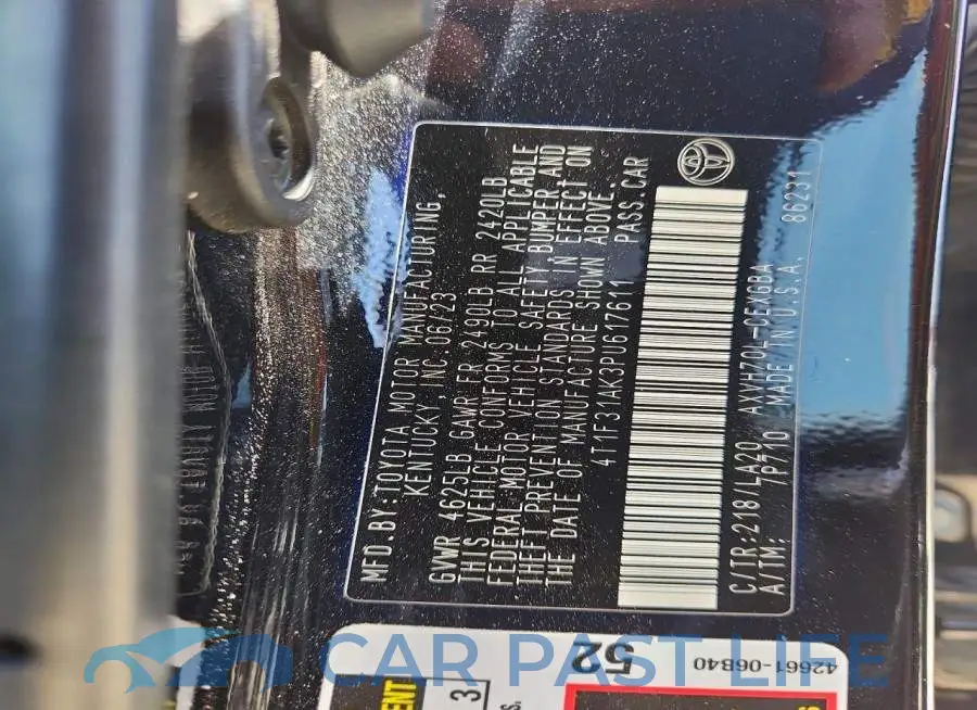 4T1F31AK3PU617611# 12