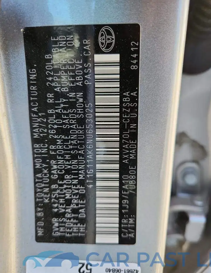 4T1G11AK6NU653025# 13