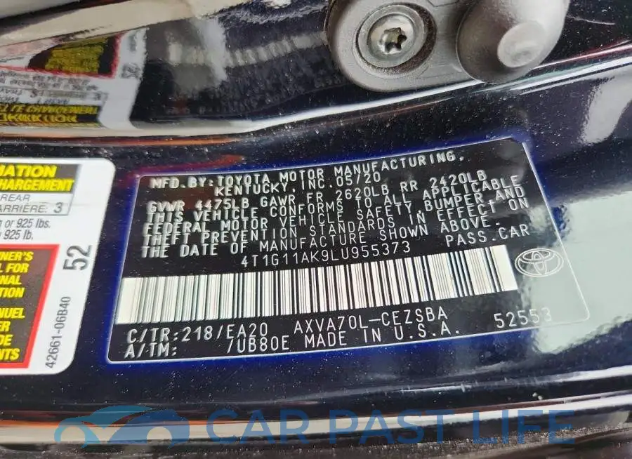 4T1G11AK9LU955373# 12