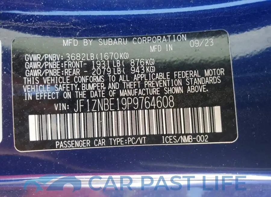 JF1ZNBE19P9764608# 13