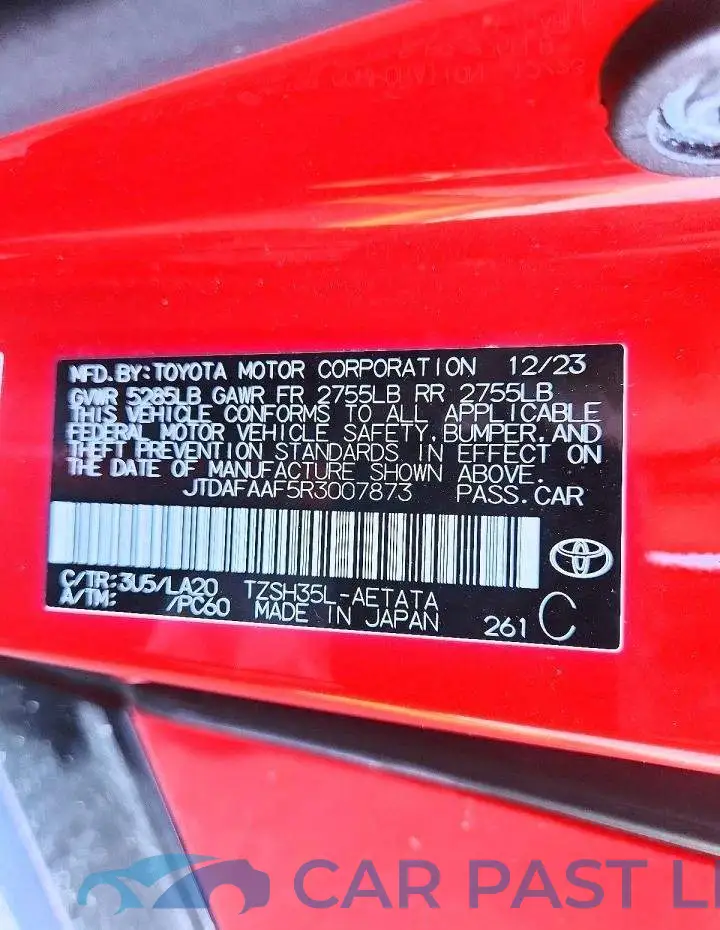 JTDAFAAF5R3007873# 12