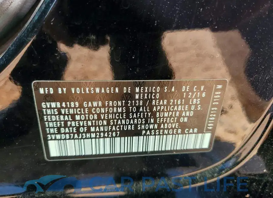 3VWDB7AJ3HM294267# 13