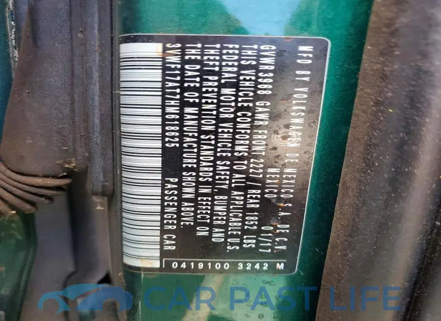 3VWF17AT7HM618625# 13