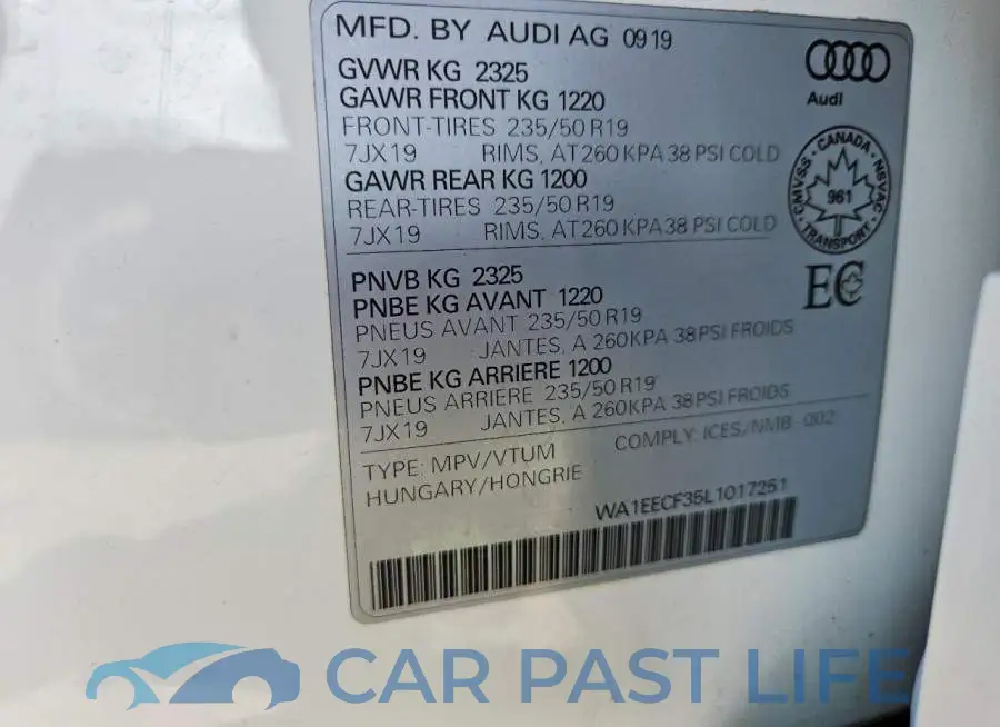 WA1EECF35L1017251# 14