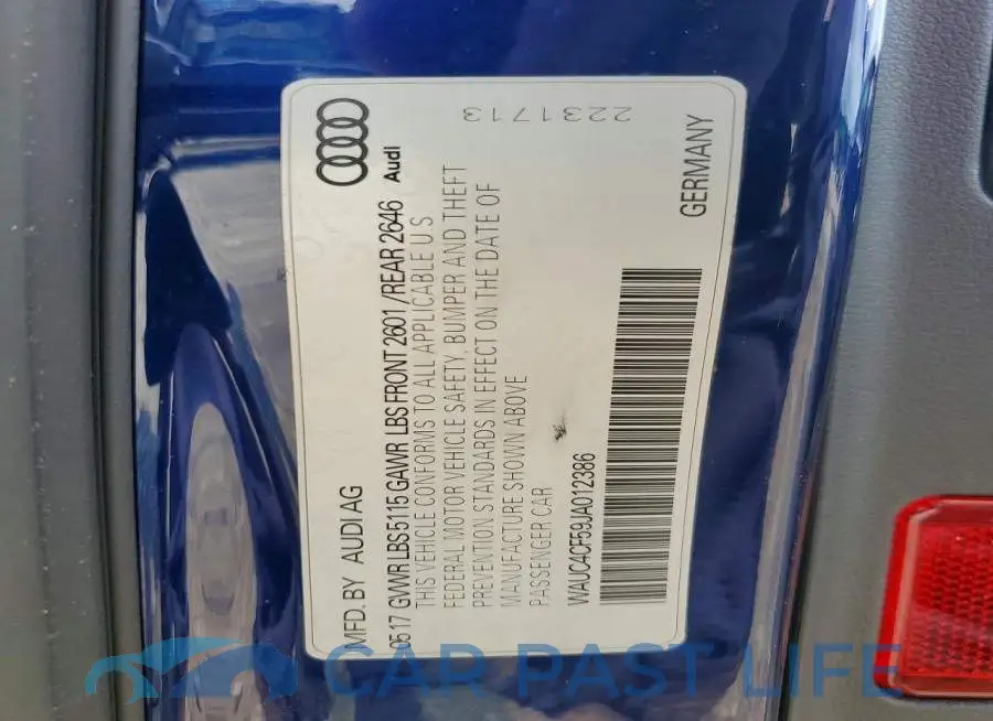 WAUC4CF59JA012386# 13