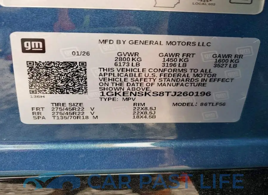 1GKENSKS8TJ260196# 14