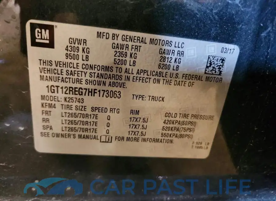 1GT12REG7HF173063# 12