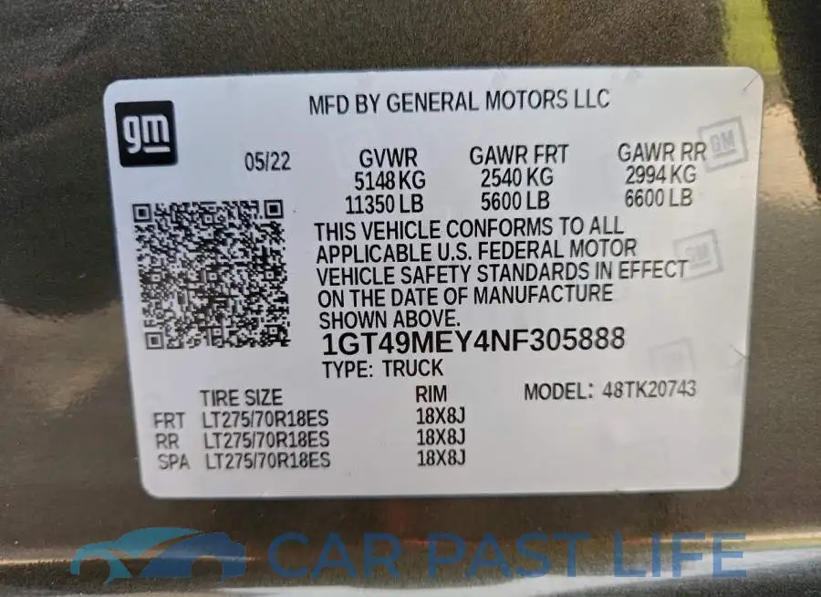 1GT49MEY4NF305888# 12