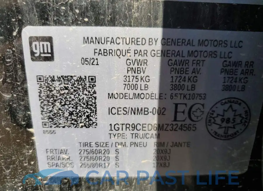 1GTR9CED6MZ324565# 12