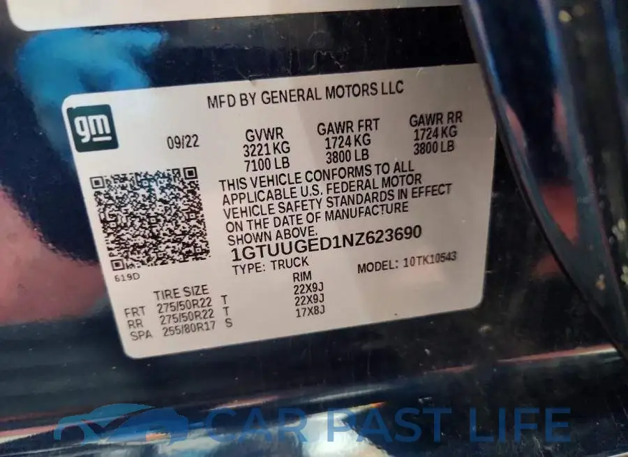 1GTUUGED1NZ623690# 12