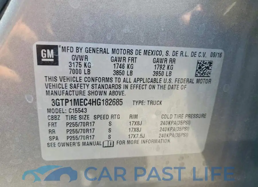 3GTP1MEC4HG182685# 13