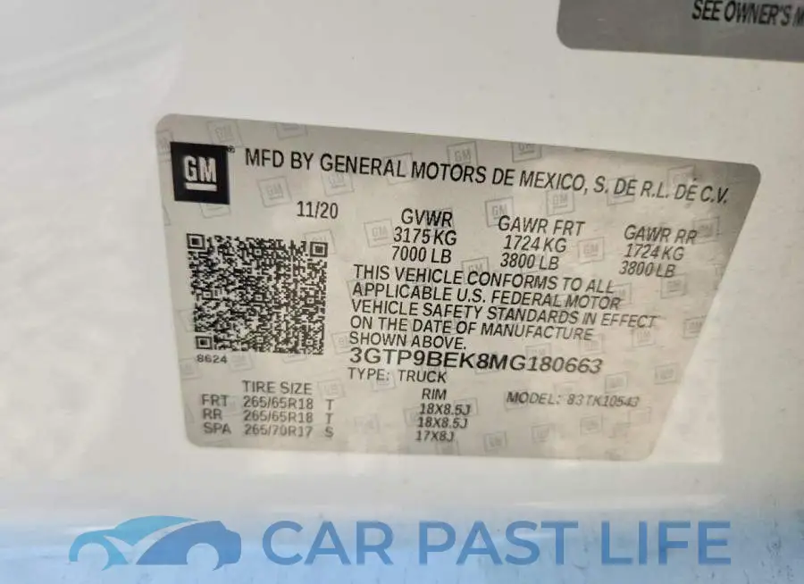3GTP9BEK8MG180663# 12