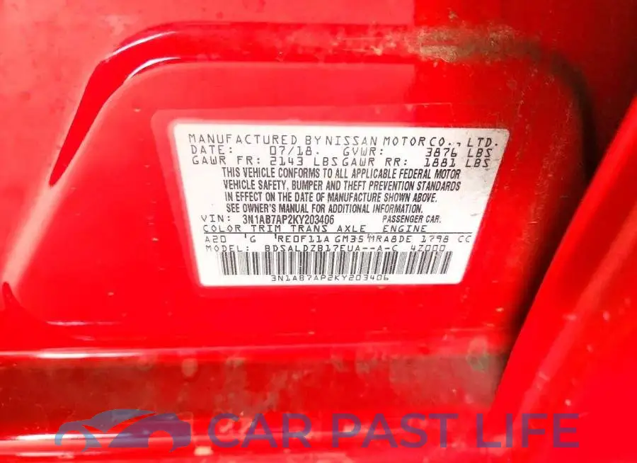 3N1AB7AP2KY203406# 13