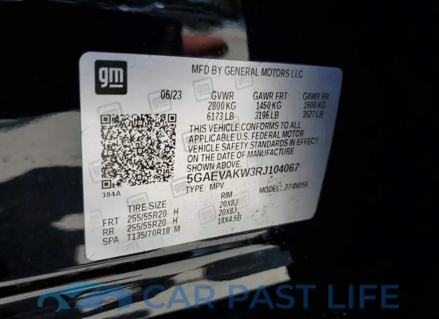 5GAEVAKW3RJ104067# 13