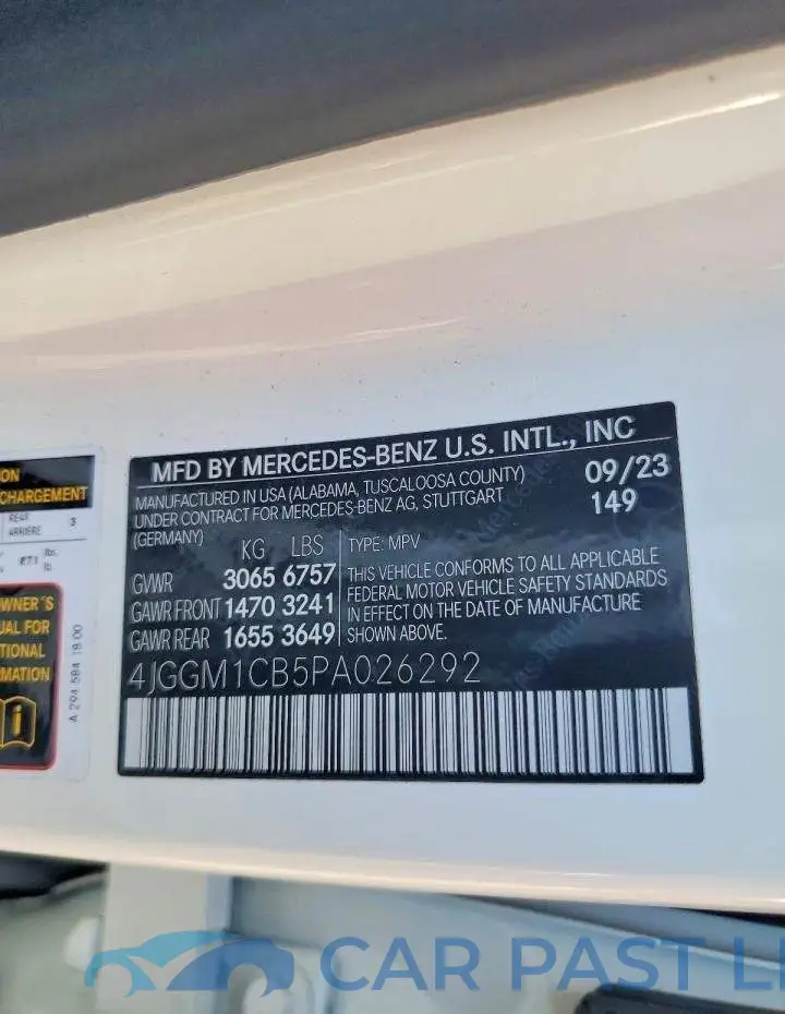 4JGGM1CB5PA026292# 13