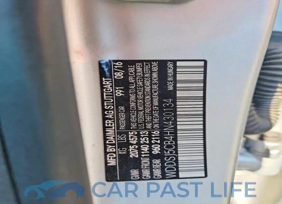 WDDSJ5CB4HN430134# 12