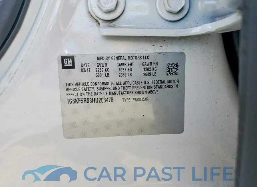 1G6KF5RS3HU203478# 12